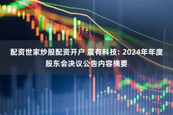 配资世家炒股配资开户 震有科技: 2024年年度股东会决议公告内容摘要